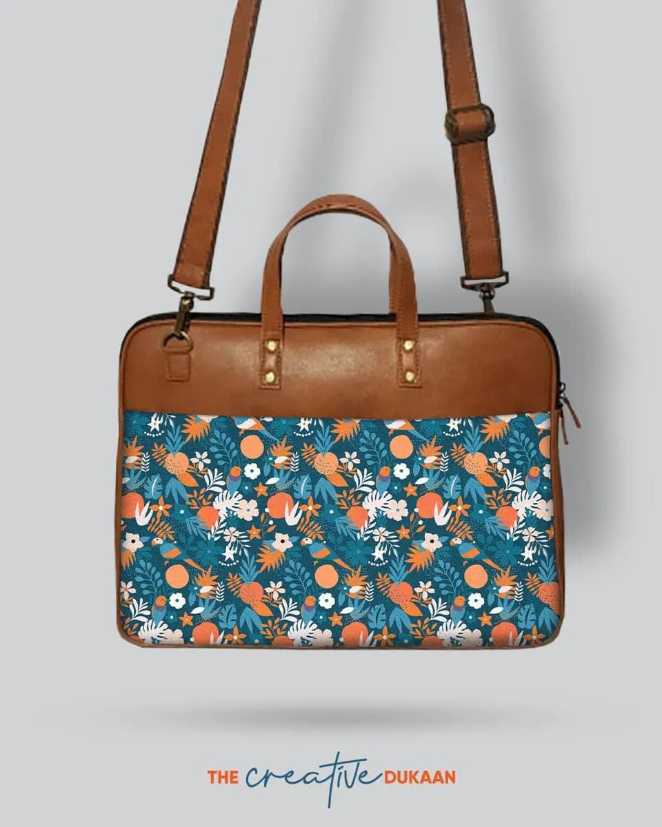 Tropical Blue - The Vegan Leather Laptop Bag