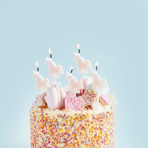 Unicorn Birthday Candles x 5