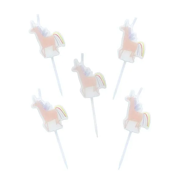 Unicorn Birthday Candles x 5