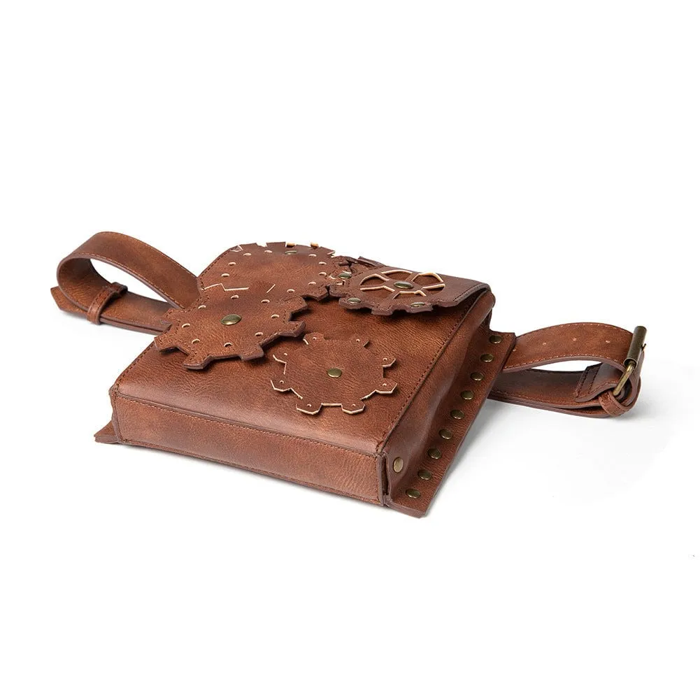 Unisex Steampunk Gear Square Waist Bag