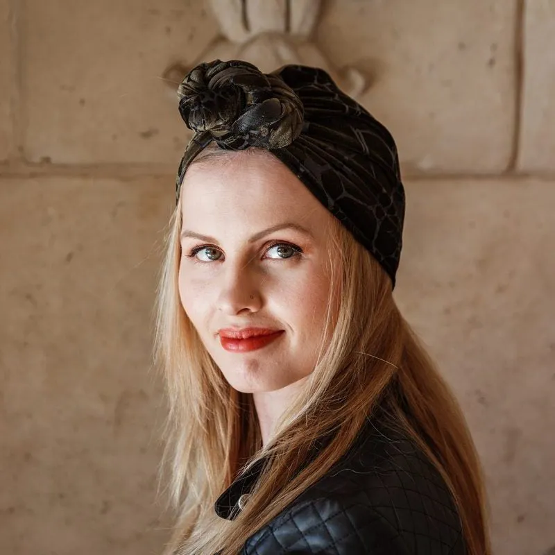 Velvet Flowers Turban