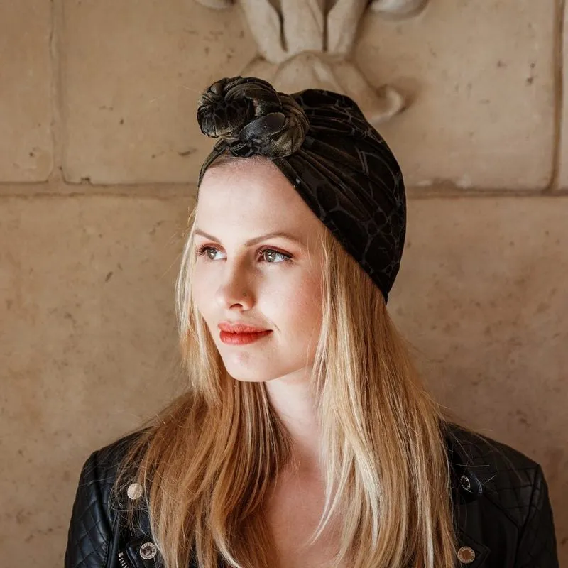 Velvet Flowers Turban