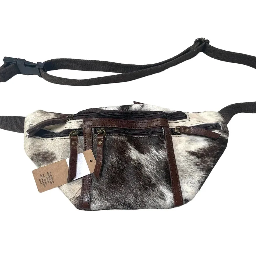 Vintage Cowhide Fanny Pack Sling in Brown