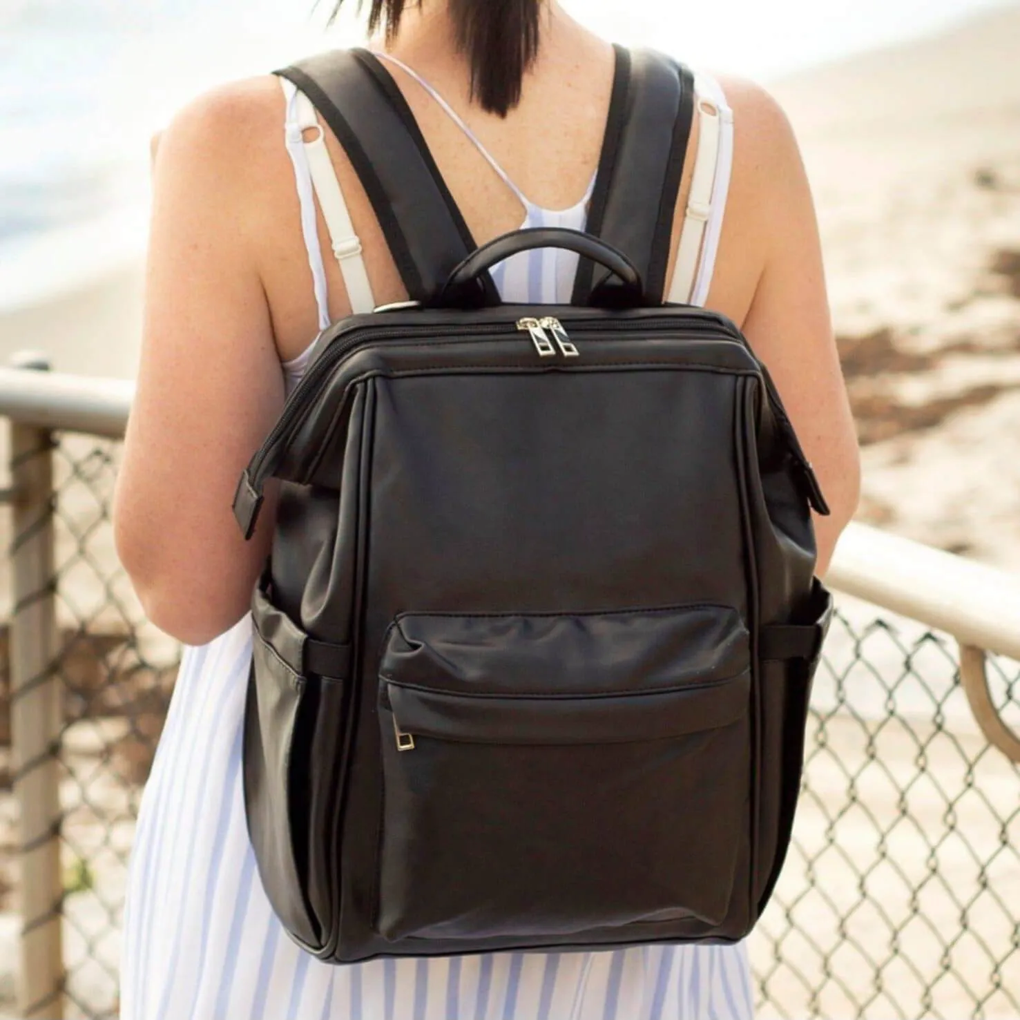 Vintage Diaper Backpack | Black