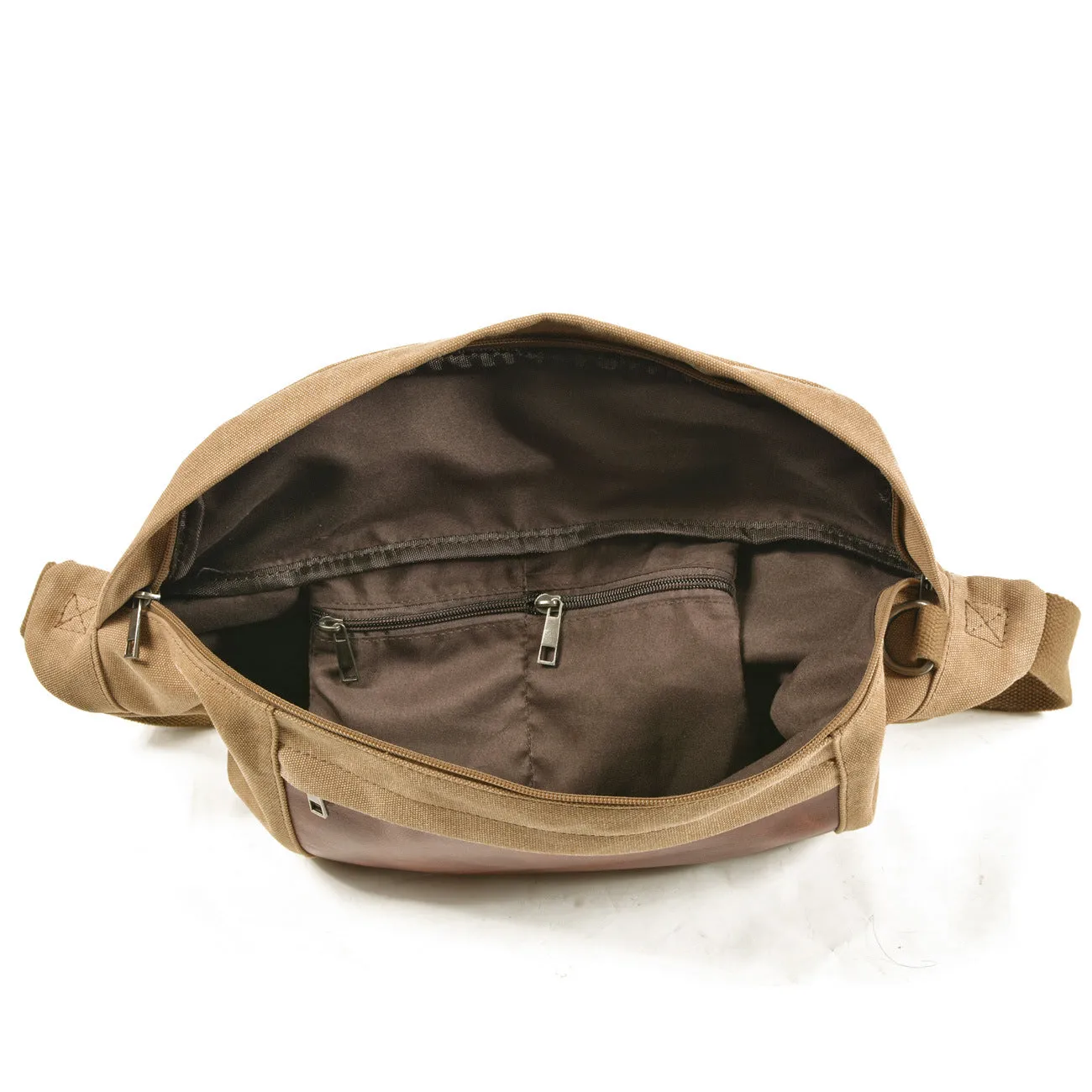 Vintage Leather Canvas Chest Bag for Men