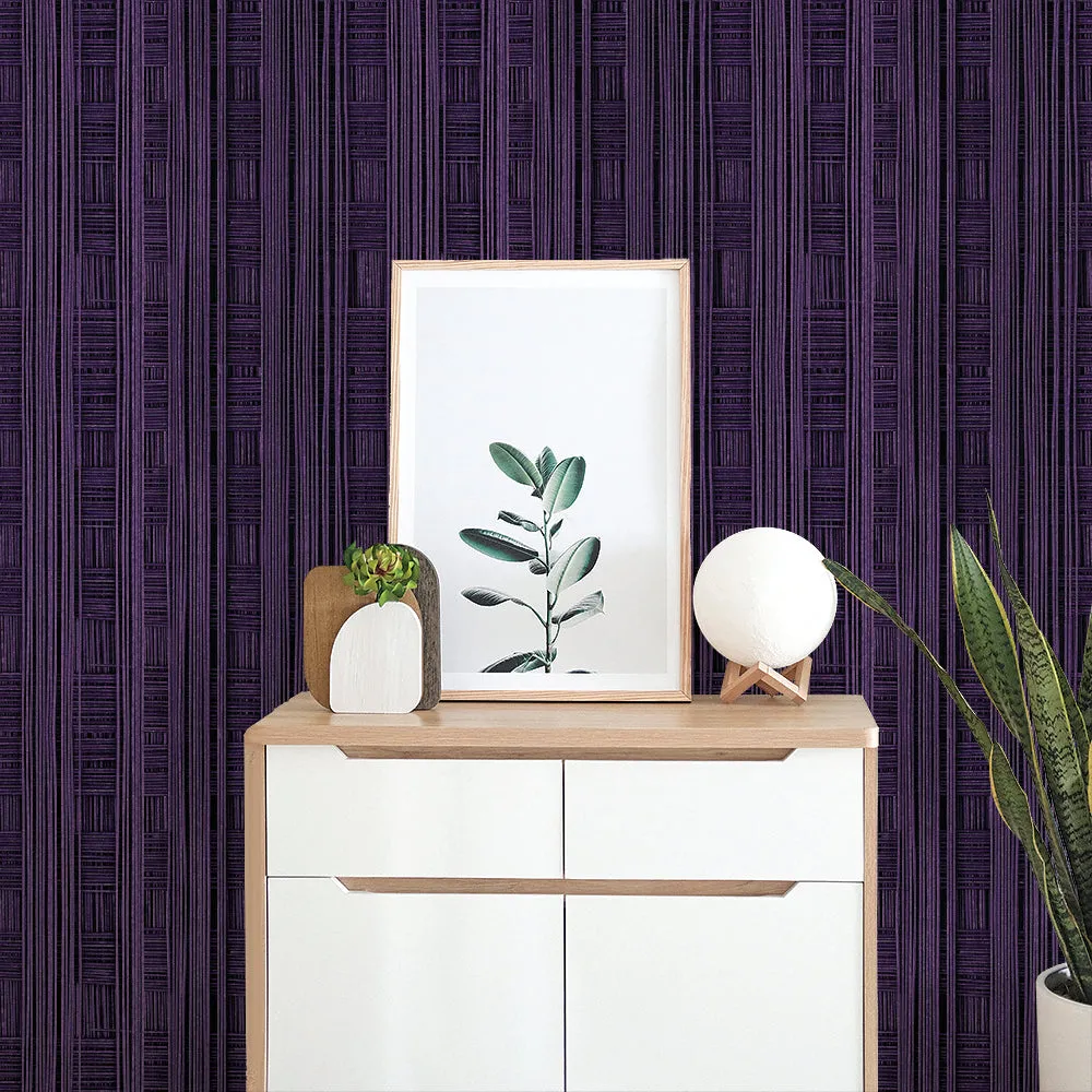 Violet Strands Peel & Stick Removable Fabric Wallpaper - Designed by Michigan Artists