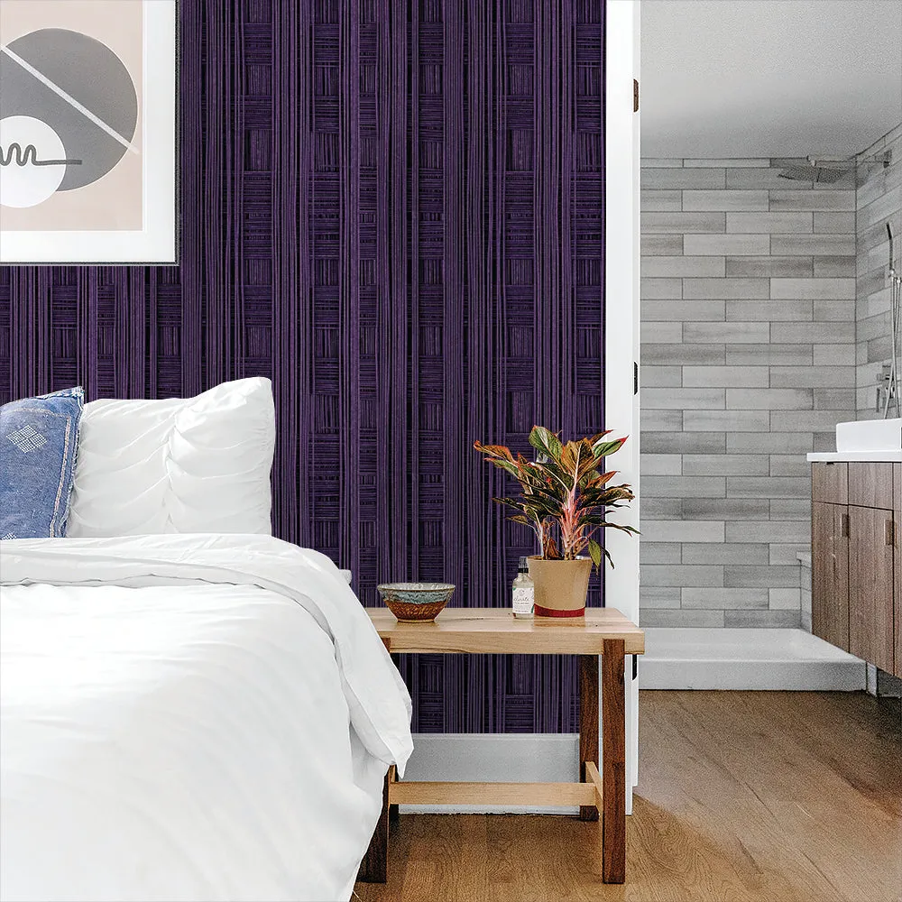 Violet Strands Peel & Stick Removable Fabric Wallpaper - Designed by Michigan Artists