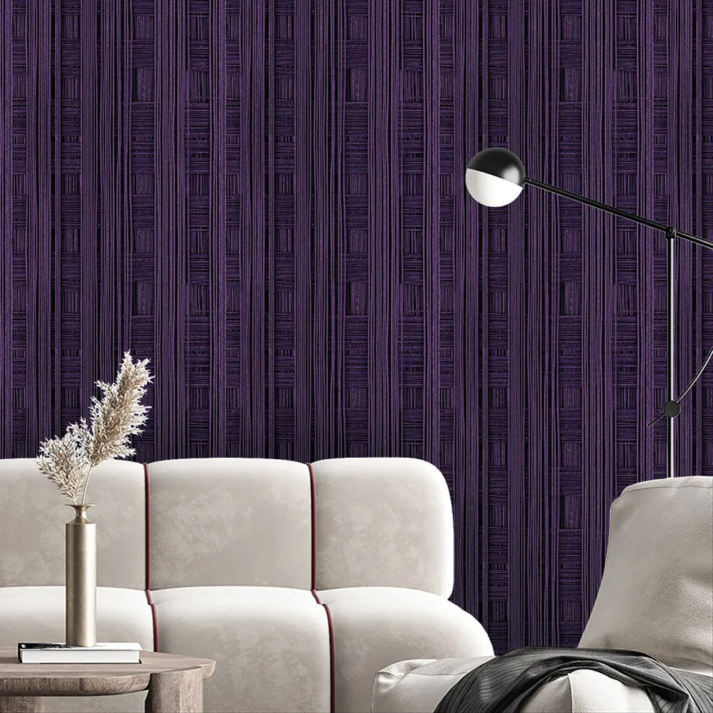 Violet Strands Peel & Stick Removable Fabric Wallpaper - Designed by Michigan Artists