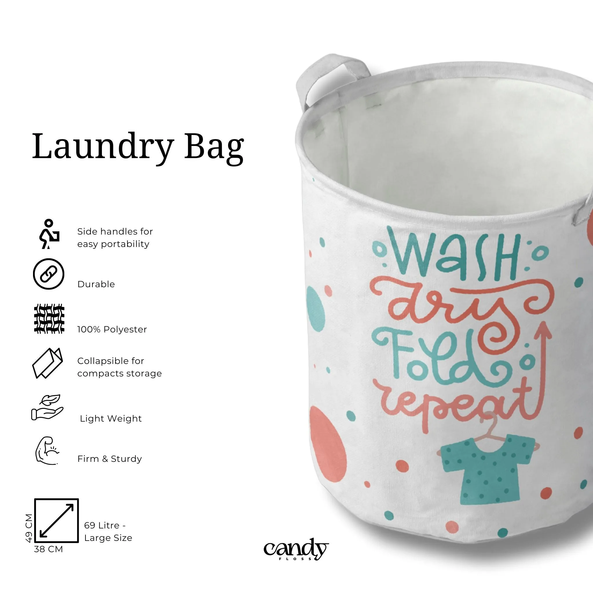 Wash Dry Fold Repeat- Foldable Laundry Bag