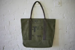 WWII era Canvas and Leather Carryall