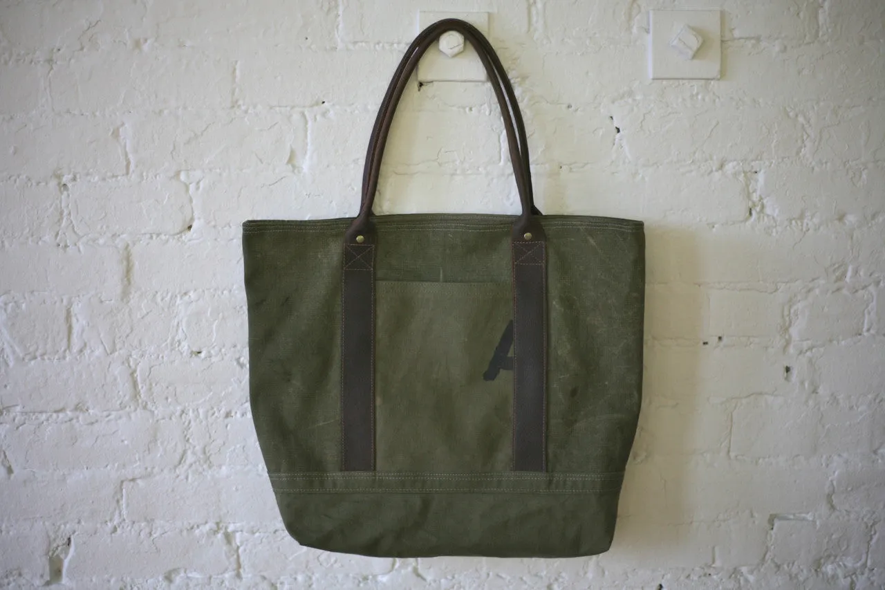 WWII era Canvas and Leather Carryall