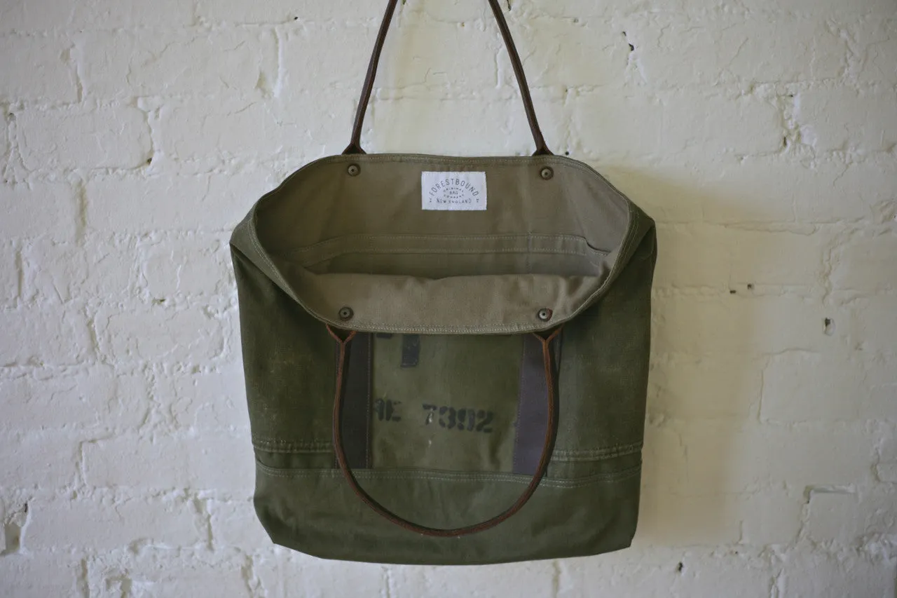 WWII era Canvas and Leather Carryall